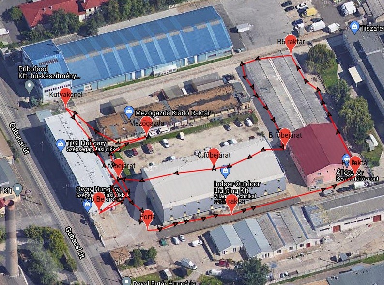 GPS útvonalrajzolás a térképen